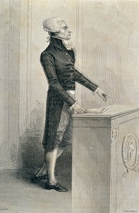 Maximilien de Robespierre (1758-94) Orating, graveret af Stephane Pannemaker (1847-1930)